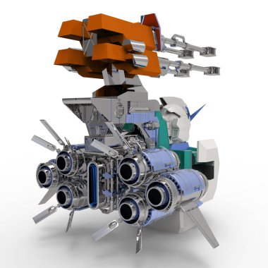 Bilim kurgu meka askeri ayakta duruyor. Askeri gelecekçi robot. Mekagodzilla bir pilot tarafından kontrol ediliyor.