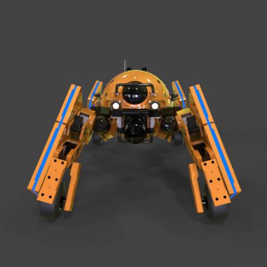 Bilim kurgu meka askeri ayakta duruyor. Askeri gelecekçi robot. Mekagodzilla bir pilot tarafından kontrol ediliyor.