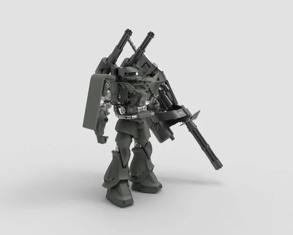 Soldado Mecánico Ciencia Ficción Pie Robot Futurista Militar Mecha Controlada — Foto de Stock