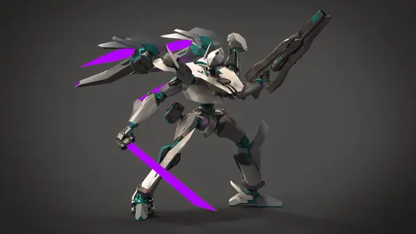 Sci Mecha Soldier Standing Military Futuristic Robot Mecha Controlled Pilot — 스톡 사진