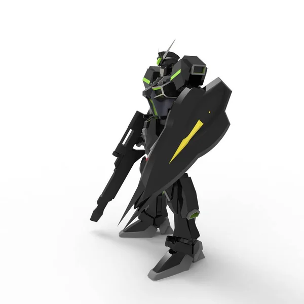 Sci Mecha Soldier Standing Military Futuristic Robot Mecha Controlled Pilot — 스톡 사진