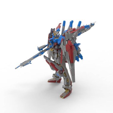 Bilim kurgu meka askeri ayakta duruyor. Askeri gelecekçi robot. Mekagodzilla bir pilot tarafından kontrol ediliyor.