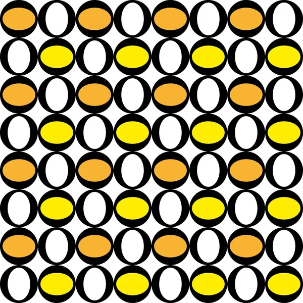 Padrão geométrico com decorações circulares laranja e amarela — Vetor de Stock