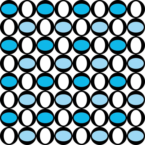 Geometrisches Muster mit kreisförmigen blauen und weißen Verzierungen — Stockvektor