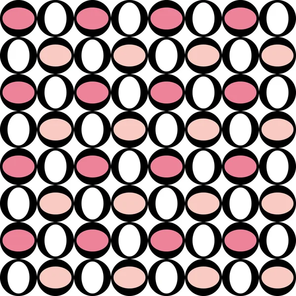 Padrão geométrico com decorações circulares rosa e branca — Vetor de Stock