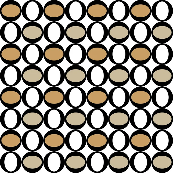 Kahverengi ve Beyaz dairesel süslemeler ile geometrik desen — Stok Vektör