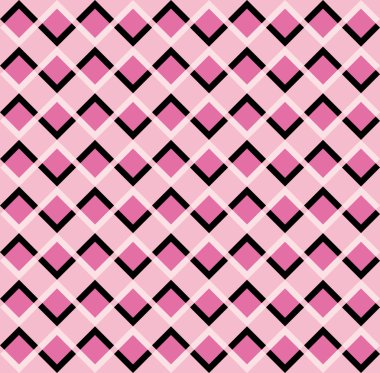 Pembe ve siyah zig zag şekillerle eğlence desen