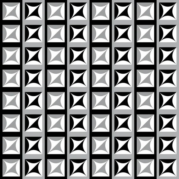 Eğlenceli geometrik desen gri siyah ve beyaz kareler ile — Stok Vektör