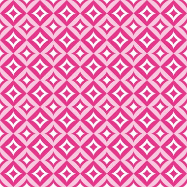 Açık ve koyu pembe elmas ile geometrik vintage desen