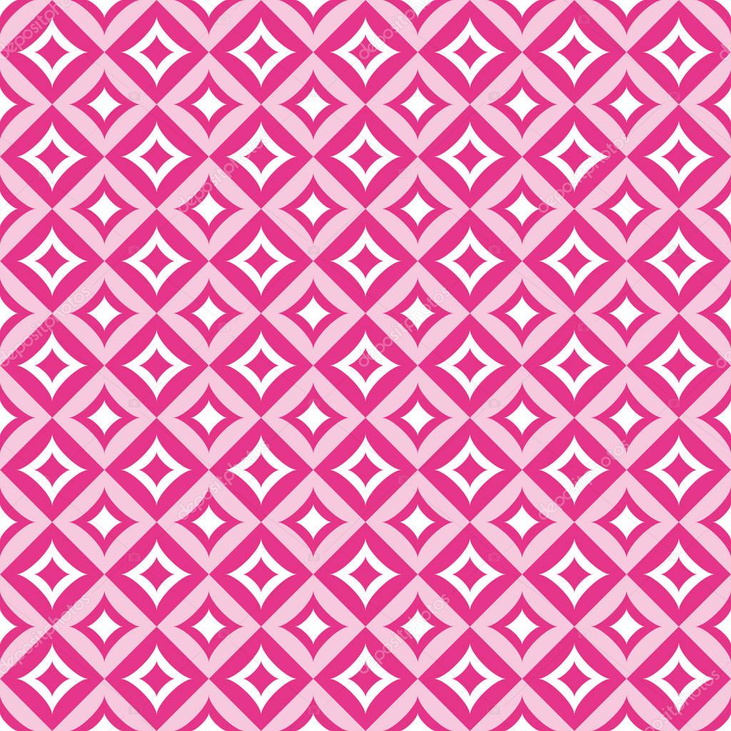 Geometric vintage pattern with light and dark pink diamonds