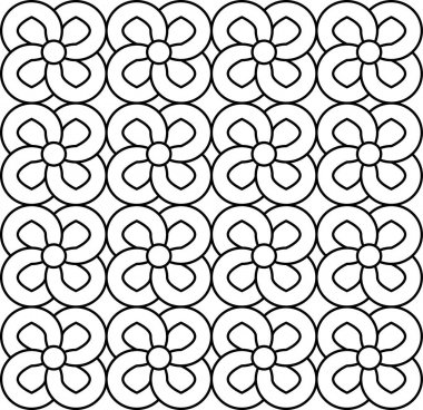 Beyaz arka plan üzerinde stilize çiçeklerle eğlenceli desen