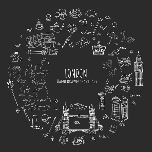Londons Ikonen gesetzt — Stockvektor