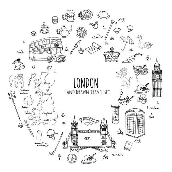 Londra set icone — Vettoriale Stock