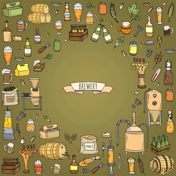 Brouwerij Icons Set — Stockvector