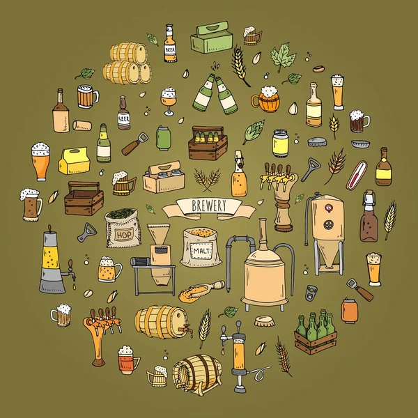 Brewery icons set — Stock Vector