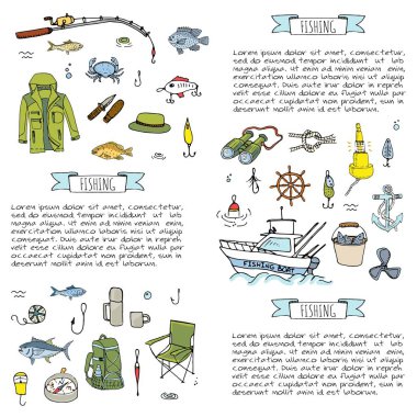 Balıkçılık Icons set