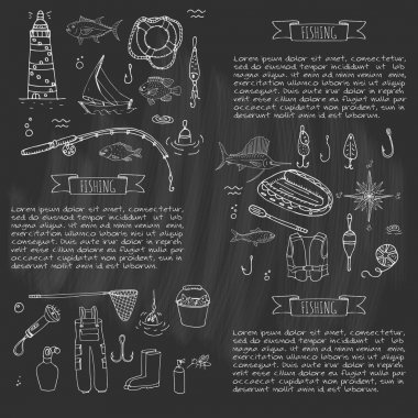 Balıkçılık Icons set