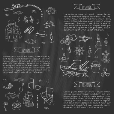 Balıkçılık Icons set