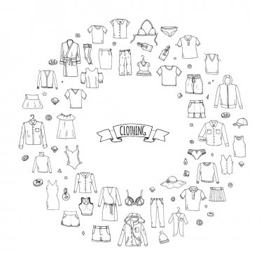 Clothing icons set clipart