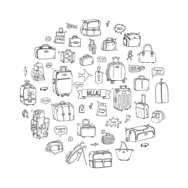 Conjunto de iconos de equipaje — Archivo Imágenes Vectoriales