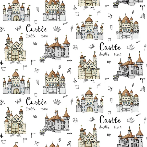Château motif sans couture — Image vectorielle