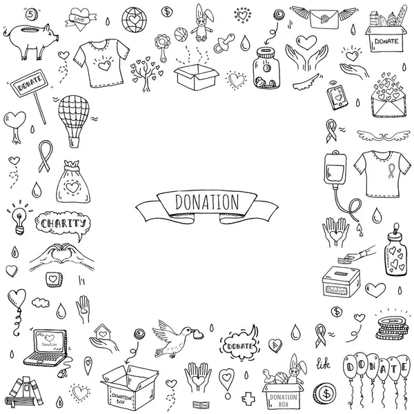 Donationen ikoner set — Stock vektor