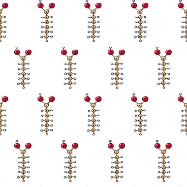 Dikişsiz desen elle çizilmiş doodle sembolü karikatür kroki ağırlık kaybı öğe diyet beslenme-arka plan bilimsel diyet yağ kimyasal formül simge vektör çizim