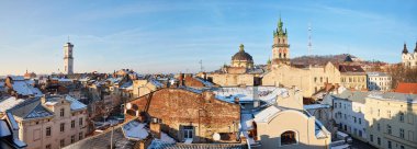 Lviv, Ukrayna 'nın kış manzarası