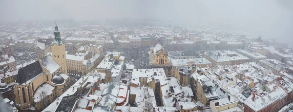 Χειμερινός ορίζοντας τοπίου στο Lviv, Ουκρανία — Φωτογραφία Αρχείου