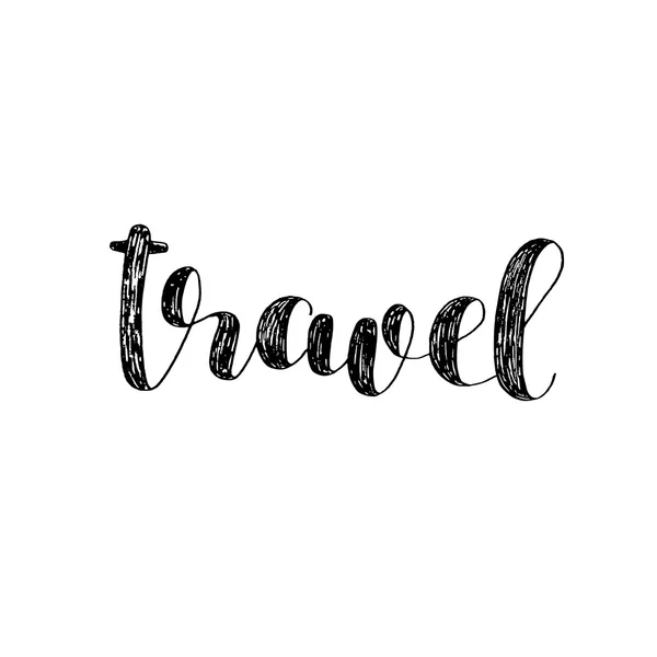 旅行。毛笔字体. — 图库矢量图片