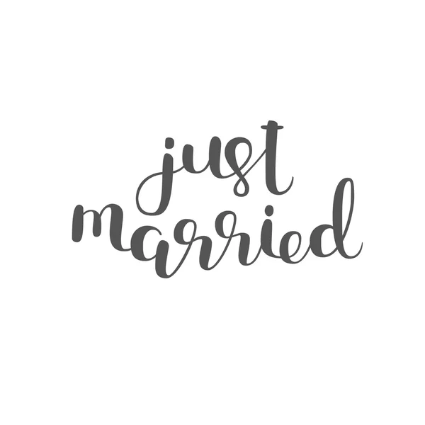 Just married. Brush lettering. — Stock Photo, Image