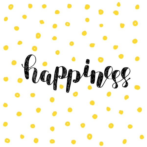 Happiness. Brush lettering. — Stock Vector