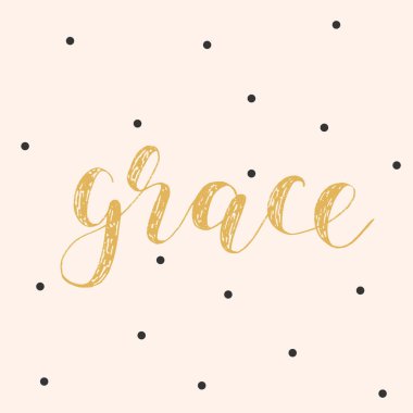 Grace. Vektör çizim yazı fırçası.