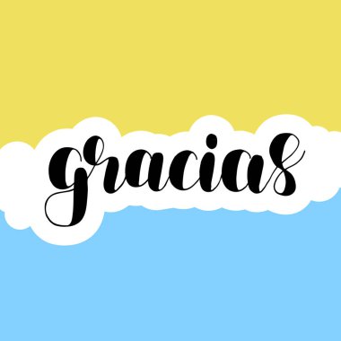Gracias. İspanyolca teşekkür ederim. Vektör.