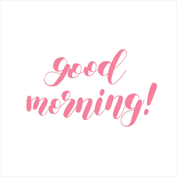 Good morning. Brush lettering vector illustration. — Stock Vector