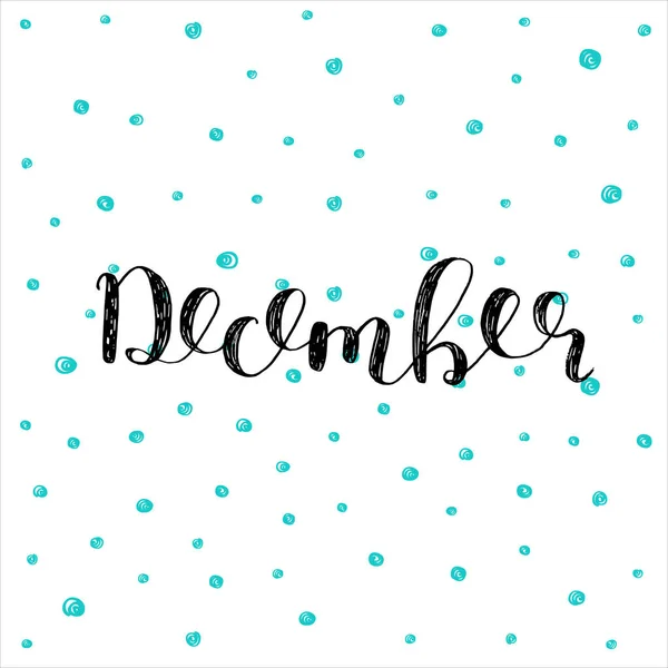December. Borste som bokstäver illustration. — Stock vektor