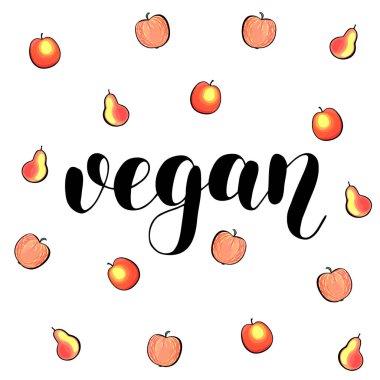 Vejetaryen. Vektör çizim yazı fırçası.