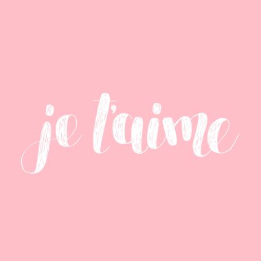 Je t aime. Fransızca olarak seviyorum. Vektör.