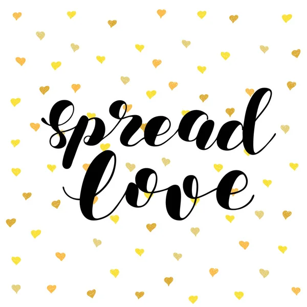 Spread love. Ábrán látható betűkkel ecset. — Stock Vector