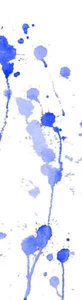 Блакитні акварельні бризки і плями на білому тлі. Малюнок чорнила. Рука намальована ілюстрація. Абстрактне акварельне мистецтво . — стоковий вектор