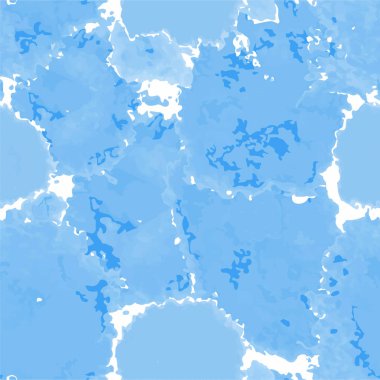 Hafif mavi doku. Vektör murble arka plan. İllüstrasyon, aqua yazdırma Ebru suluboya elle çizilmiş. Parlak lekeler. Kapak tasarımı, trendy grafik, sanatsal etkisi. Soyut resim şablonu.