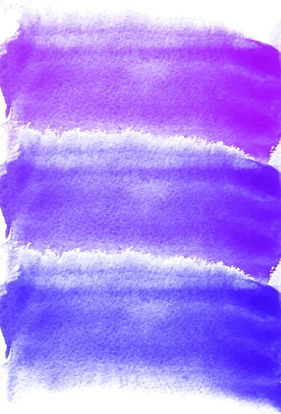 Carte avec taches d'aquarelle. Violet, lilas, bleu. Peinture pour votre design. Fond texturé lumineux abstrait. Illustration vectorielle. Texture peinte à la main pour bannière, logo, invitation, carte postale . — Image vectorielle