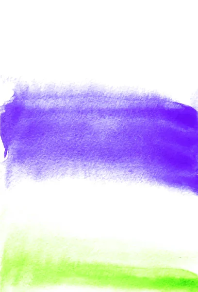 Карточка с фиолетовыми и зелеными пятнами. Акварель для дизайна. Абстрактный яркий текстурированный фон. Открытка, баннер, логотип, приглашение. Цвет рук изолирован на белом фоне. Векторная иллюстрация . — стоковый вектор