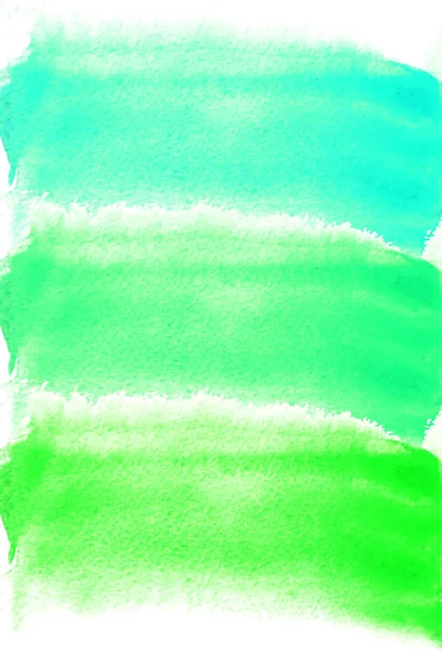 Carta con macchie di acquerello. colori verde e turchese. Pittura per il vostro disegno. Astratto luminoso sfondo strutturato. Illustrazione vettoriale. Texture dipinta a mano per banner, logo, invito, cartolina . — Vettoriale Stock