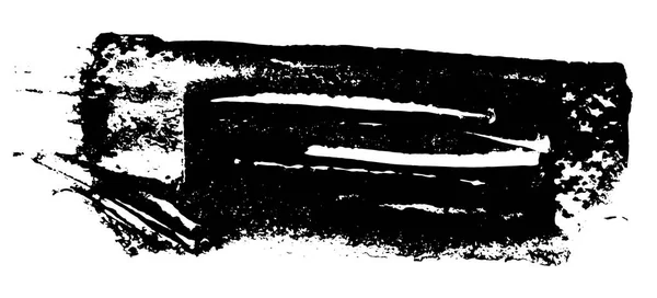 Grunge-Textur. schwarzer Pinsel auf weiß. Vektorvorlage. Urbaner Hintergrund. Staub überlagert das Getreide. handgezeichnete Illustration. abstrakte Form für Ihr Design oder Sammelalbum. — Stockvektor
