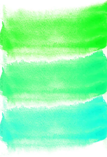 Cartão com manchas de aquarela. cores verde e turquesa. Pintura para o seu design. Cenário texturizado brilhante abstrato. Ilustração vetorial. Textura pintada à mão para banner, logotipo, convite, cartão postal . —  Vetores de Stock