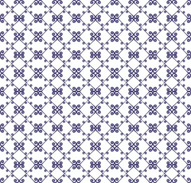 Süs seamless modeli. Mavi ve beyaz renkler. Duvar kağıdı, tekstil, ambalaj, baskı, iç, zemin, kumaş sonsuz şablonu. Soyut doku. Tasarım için geleneksel etnik süsleme.  