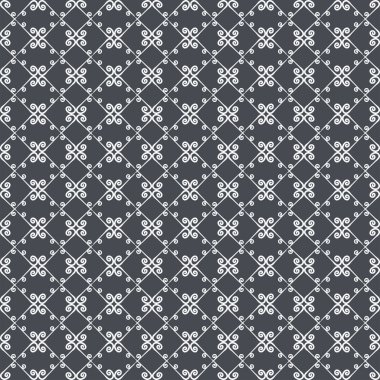 Süs seamless modeli. Gri ve beyaz renkler. Duvar kağıdı, tekstil, ambalaj, baskı, iç, zemin, kumaş sonsuz şablonu. Soyut doku. Tasarım için geleneksel etnik süsleme.  