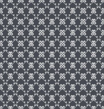 Süs seamless modeli. Gri ve beyaz renkler. Duvar kağıdı, tekstil, ambalaj, baskı, iç, zemin, kumaş sonsuz şablonu. Soyut doku. Tasarım için geleneksel etnik süsleme.  