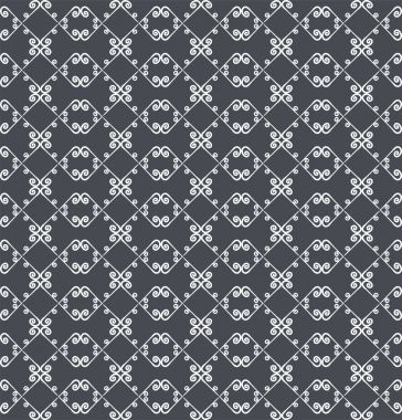 Süs seamless modeli. Gri ve beyaz renkler. Duvar kağıdı, tekstil, ambalaj, baskı, iç, zemin, kumaş sonsuz şablonu. Soyut doku. Tasarım için geleneksel etnik süsleme.  